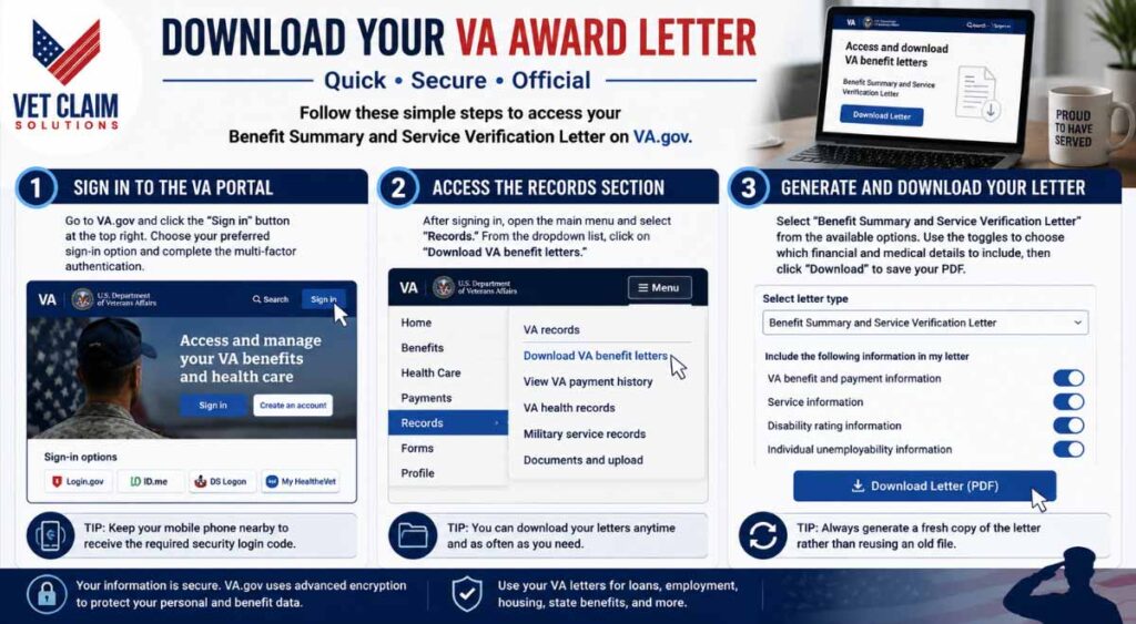 The Purpose of Your VA Award Letter and Benefit Summary: How to ...